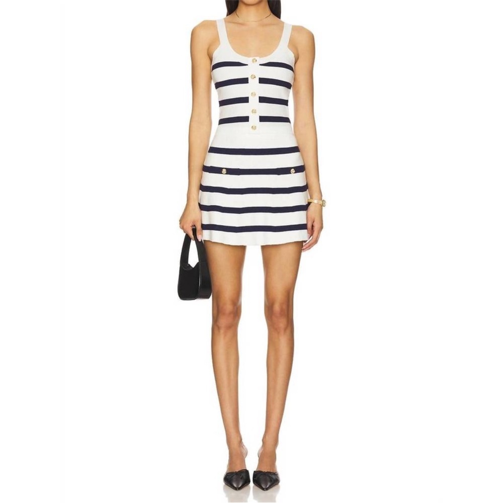 Generation Love Navy and White Striped Mini Dress